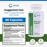 Cerule StemEnhance Ultra Stem Cell Support Supplement with Extracts from Freshwater Microalgae and Marine Macroalgae to Help Increase Circulating Adult Stem Cells and Promote Healing