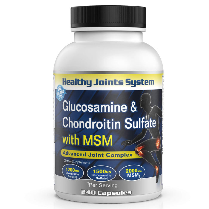 Healthy Joints System Glucosamine Chondroitin MSM Supplement for Joint and Bone Health - 240 Tablets