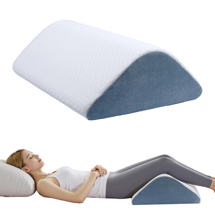 VMFKPNR Knee Wedge Pillow, 8" Knee Pillow for Back Sleeping Leg Pillow, Leg Elevation for Legs Post Surgery, Triangle Pillow for Knee Support, Hip Back Pain Relief