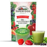 Grown American Superfood - 31 Organic Whole Fruits and Vegetables Concentrated Green Powder Increase Energy and Performance - 100% Certified Organic and Vegan Non-GMO (28 Servings, 1 Bag)