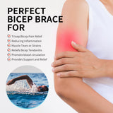 FEATOL Bicep Tendonitis Brace with 2 Packs Gel Ice Pack, Upper Arm Brace Tricep Compression Sleeve Support Hot & Cold Therapy for Men and Women, Pain Relief for Muscle Strains,Inflammation, X-Large