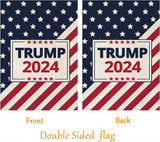 WENWELL Large Donald Trump 2024 House Garden Flags 28 x 40 Inch,Make America Great Again Burlap Yard Sign Decorations,Trump is our President Banners for Outdoor Double Sided