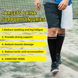 EVOPLECI 20-30mmHg Black Calf Compression Sleeve Men and Women Wide Calf Sleeve Brace Compression Socks for Leg Support Shin Splint Pain Relief (Skin, Medium)