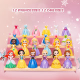 Advent Calendar Princess Transformable Toys for Girls 24 Days Christmas Countdown Calendars Princess Deformation Toy and Decorate Ideal for Christmas Fun Play Party Favor, Xmas Gifts, Classroom Prizes