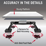 Taylor Digtal Scales for Body Weight, Highly Accurate 400 LB Capacity, Auto On and Off Scale, 11.8 x 11.8 Inches, Charcoal Grey