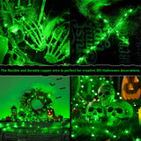 JMEXSUSS 4 Pack 50 LED Green Fairy Lights Battery Operated: 16.1ft Green Halloween Fairy Lights Indoor Outdoor Waterproof - Green Christmas Lights for Bedroom Garden Party Decorations