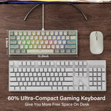 Retro Keyboard- XVX H61 60 Percent Keyboard with Hot Swappable,RGB Wired Gaming Keyboard,Cherry Profile PBT Keycaps,Pre-lubed Linear POM Switch, Compact 61 Keys Mechanical Keyboard for PC/Mac Gamer