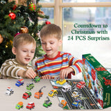 Christmas Advent Calendar 2024 for Boys, 24 Days Countdown Calendar with Cute Pull-Back Cars Vehicles, Holiday Gift for Kids, Christmas Countdown Calendars for Kids Boys Toddlers