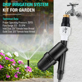 Aurelema Drip Irrigation Pressure Regulator and Filter, 25 PSI Water Backflow Preventer for 3/4'' Garden/Faucet Hose Thread and Drip Irrigation Inline Y Filter, 3/4" x 3/4" FHT Hose Thread Connections