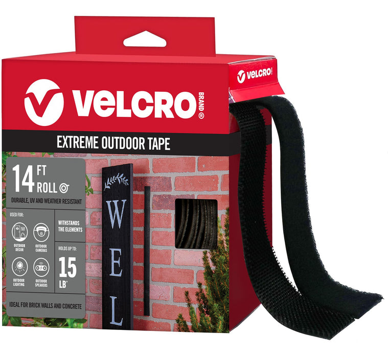 VELCRO Brand Extreme Outdoor Mounting Tape, Holds Up to 15 Lbs, 14ft Roll