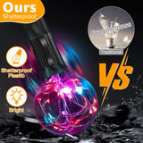 Ollny Christmas Lights Outdoor 30FT 30Bulbs, RGBW Color Changing String Light, Plug in Remote Waterproof Shatterproof Timers G40 Patio Lights for House Indoor Outside Tree Yard