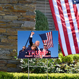 Vikiyama Trump 2024 yard Sign, Trump Yard Signs 2024 with Stake, 12x18 Inch Trump Fight Fight Fight Signs for yard lawn, Double-sided