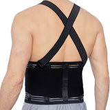 NeoTech Care Adjustable Back Brace Lumbar Support Belt with Suspenders, Black, Size S