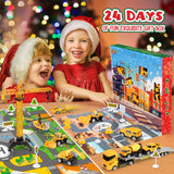 Advent Calendar: Alloy Construction Engineering Vehicle Toy Sets Plus 2 Mats, Christmas Gifts Toys for 3-8 Year Old Boy, Stocking Stuffer Christmas Countdown for Boys| Toddler| Kids (yellow)