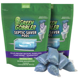 Green Gobbler Septic Tank Treatment Packets, 12 Month Supply - Natural Bacteria to Prevent Costly Septic Issues, Back-Ups, Foul Odor | Pod: Color May Vary