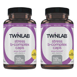 Twinlab Stress B-Complex Caps - Complete B-Complex & 1000 mg Vitamin C - Energy Support Supplement with Vitamin B12 and B6-100 Capsules (Pack of 2)