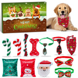 Dog Advent Calendar, 12 Day Countdown to Christmas Interactive Dog Toys Calendar with Dog Squeaky Toy Bow Tie and Dog Christmas Bandana for Small Medium Dog