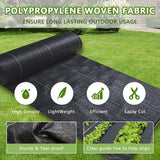 3.2oz-6ftx300ft Weed Barrier Landscape Fabric Heavy Duty, Weed Block Gardening Ground Cover Mat, Weed Control Garden Cloth, Woven Geotextile Fabric for Underlayment, Commercial Driveway Fabric