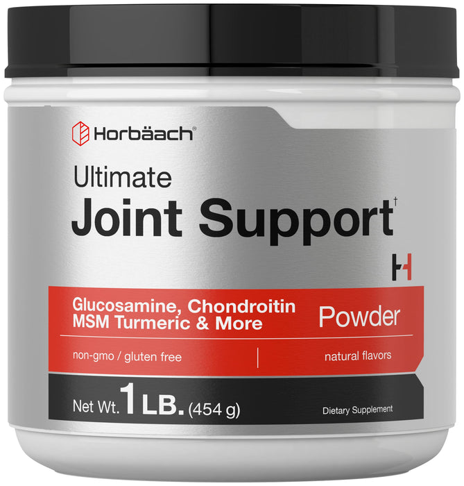 Horbäach Ultimate Joint Support Powder 1 lb | Glucosamine, Chondroitin, MSM & Turmeric | Triple Action Support Supplement for Men and Women | Non-GMO, Gluten Free