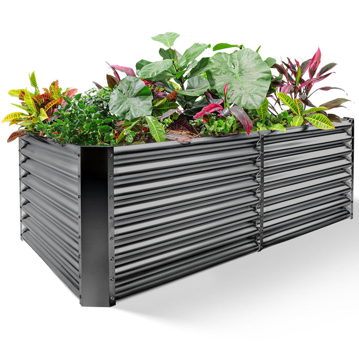 Land Guard 6×3×2 ft Galvanized Raised Garden Bed Kit, Galvanized Planter Raised Garden Boxes Outdoor, Large Metal Raised Garden Beds for Vegetables(Grey)…