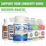 MAAC10 NADH Supplement 20mg Each 60 Capsules for Energy, Fatigue, Mental Focus & NAD+ Longevity Support | Pharmaceutical Grade 99% Pure NADH.