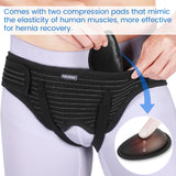 VELPEAU Hernia Belt Truss for Men and Women - Hernia Support Brace for Single/Double Inguinal or Sports Hernia, 2 Removable Compression Pads & Adjustable Groin Straps (Small, Hip Circumference 30-36")