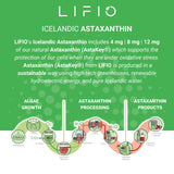 Lifio Icelandic Astaxanthin from Microalgae, All-Natural Support for Skin & Joint Health, Vegan, Soy-Free, Gluten-Free, Non-GMO, 12 mg, 180 Softgels