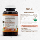 Secrets of the Tribe Thyme 120 Capsules, 800 mg, USDA Organic Thyme (Thymus Vulgaris) Dried Leaf (120 Capsules)