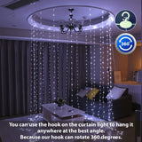 HXWEIYE 300LED White Fairy Curtain Lights for Bedroom, 3mx3m 8 Modes USB Plug in Window Christmas Led String Hanging Lights with Remote for Backdrop Wedding Party Home Garden Outdoor Indoor