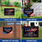 Trump 2024 Yard Signs, 2PCS 16" X 12" Trump 2024 Take America Back Yard Signs for Garden with Heavy Duty Metal H-Frames Double Sided Placard Voted For Trump Signs