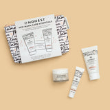 The Honest Company New Mama Care Essentials Gift Set | Hospital Bag Must Haves | Travel Size Nip Balm (0.5 oz), Glow On Body Cream (1 oz), Gotta Glow Face Wash (1.75 fl oz), Reusable Pouch