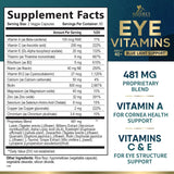 Eye Vitamins & Mineral Supplement, Contains Lutein, Zeaxanthin, Bilberry & Zinc, Supports Eye Strain, Vision Macular Health & Dry Eyes for Adults with Vitamin C & E, Lycopene, Non-GMO - 60 Capsules