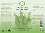 Carolina Sage Lime Castile Soap Liquid – Skin-Softening Olive Oil Soap Organic Body Wash – Pure Castile Soap Sage Lime Liquid Soap – Vegan Castile Soap Liquid (Sage Lime, 32 ounces)