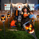 Toodour Solar Halloween Lights Outdoor, 4 Packs Super Larger Size Solar Torch Light with Flickering Flame, Waterproof LED Flame Lights for Outside Garden Yard Patio Pathway Halloween Decoratrions