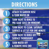 30 SECONDS Outdoor Window & Screen Concentrated Cleaner for Glass, Patio Doors, Fiberglass, Furniture - No Screen Removal Required, Spray & Rinse - Hose End Spray Attachment (2 PACK)