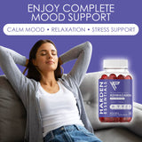 KSM-66 Ashwagandha Gummies w/ Lemon Balm & Vitamin D (Max Strength 750mg per Gummy) - Herbal Vegan & Gluten Free - Calm Mood Relaxation - Support Stress - Gummies for Adults Kids Women Men (60 Count)