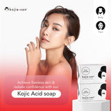 Kojie San Skin Brightening Soap - Original Kojic Acid Soap that Reduces Dark Spots, Hyperpigmentation, & Scars with Coconut & Tea Tree Oil -135g x 6 Bars