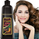 Fvquhvo Natural Dark Brown Hair Color Shampoo for Gray Hair,Instant Hair Dye Shampoo 3 in 1 for Men & Women - Brown Hair Shampoo Colors in Minutes-Long Lasting Brown Hair Dye 16.90 Fl Oz(Dark Brown)