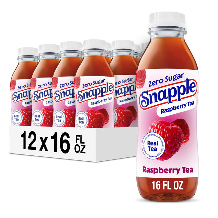 Snapple Zero Sugar Raspberry Tea, 16 Oz Bottles, 12 Count