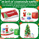 Advent Calendar 2024 for Kids Adults Teens, 24 Days STEM Christmas Tree Building Blocks Christmas Countdown Calendar Gift Box with Christmas Tree Santa Bricks Toys Set for Boys Girls Women Men Age 6+