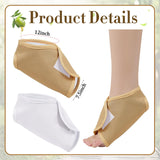 Timgle 4 Pcs Castor Oil Pack Wrap for Ankle Reusable Feet Brace Adjustable Acrylic Flannel Castor Oil Compress for Women Ankle Support Plantar Fasciitis Relief, Castor Oil Not Included (White, Khaki)