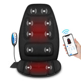Snailax Vibration Back Massager with Heat, APP Control, Massage Seat Cushion with Extra Memory Foam Support Pad in Neck and Lumbar, 10 Vibration Massage Motors, 2 Heat Levels, Gifts