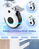 Shower Chair with Wheels, Hybodies Folding Shower Wheel, Transport Chair, Commode, Rolling Bath Chair for Handicap, Elderly & Injured, Waterproof & Soft, Front Locking Wheels, Safety Straps Included