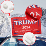 2 Pack Car Flags,Car Flag Donald Trump 2024 Make America Great Outdoor and Car Flag Pole, Car Logo Window Clip Can be Clipped to Most Windows 14 inch Flag Pole and 16 x 10 inch Double Sided Flag