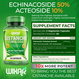 WIXAR NATURALS Cistanche Tubulosa Capsules - 50% Echinacoside & 10% Acteoside, Vegetarian Energy Supplements for Men & Women, Memory Support Supplement, Performance Vitamin Supplements, 90 CT