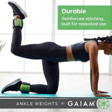 Gaiam Ankle Weights Strength Training Weight Sets For Women & Men With Adjustable Straps - Walking, Running, Pilates, Yoga, Dance, Aerobics, Cardio Exercises 10-Pound Set (5lbs Each)