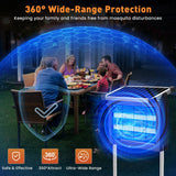 Bug Zapper Outdoor Solar Powered, Zwiran Mosquito Zapper Indoor with 4500V High Powered, Electric Fly Zapper with Extension Cord and Grounding Bracket, Rechargeable Waterproof Mosquito Killer