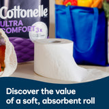 Cottonelle Ultra Comfort Toilet Paper with Cushiony CleaningRipples Texture, 32 Family Mega Rolls (32 Family Mega Rolls = 144 Regular Rolls) (8 Packs of 4), 296 Sheets per Roll, Packaging May Vary