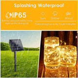 (Warm White ⇋ Cool White）Solar Christmas String Lights Outdoor, 4-Pack Total 160FT 400 LED Solar Twinkle Lights, Waterproof Copper Wire 8 Modes Solar Fairy Lights for Garden Tree Christmas Party Decor