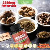 Organic Triphala (3 Fruit Powders) Supplement 3000mg, 120 Veggie Capsules | Improves Digestion Function, Supports Immune System